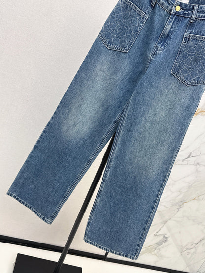 Chan 25fw rhinestone jeans