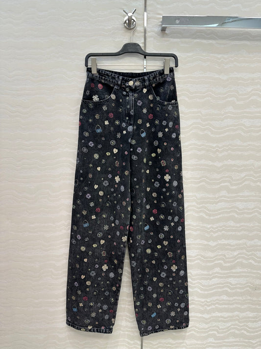 Guc 25fw printed jeans