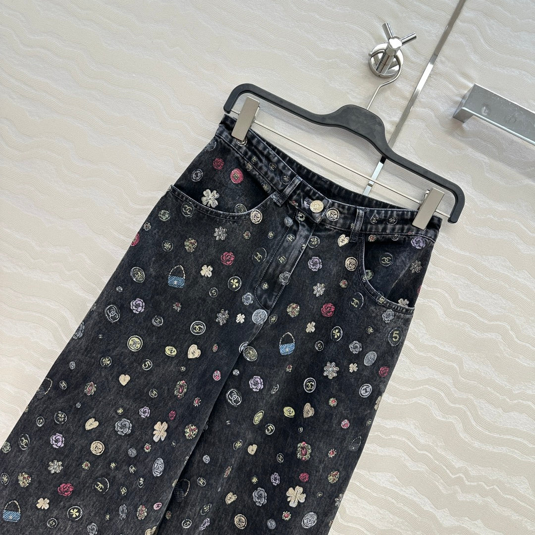 Guc 25fw printed jeans