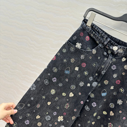 Guc 25fw printed jeans