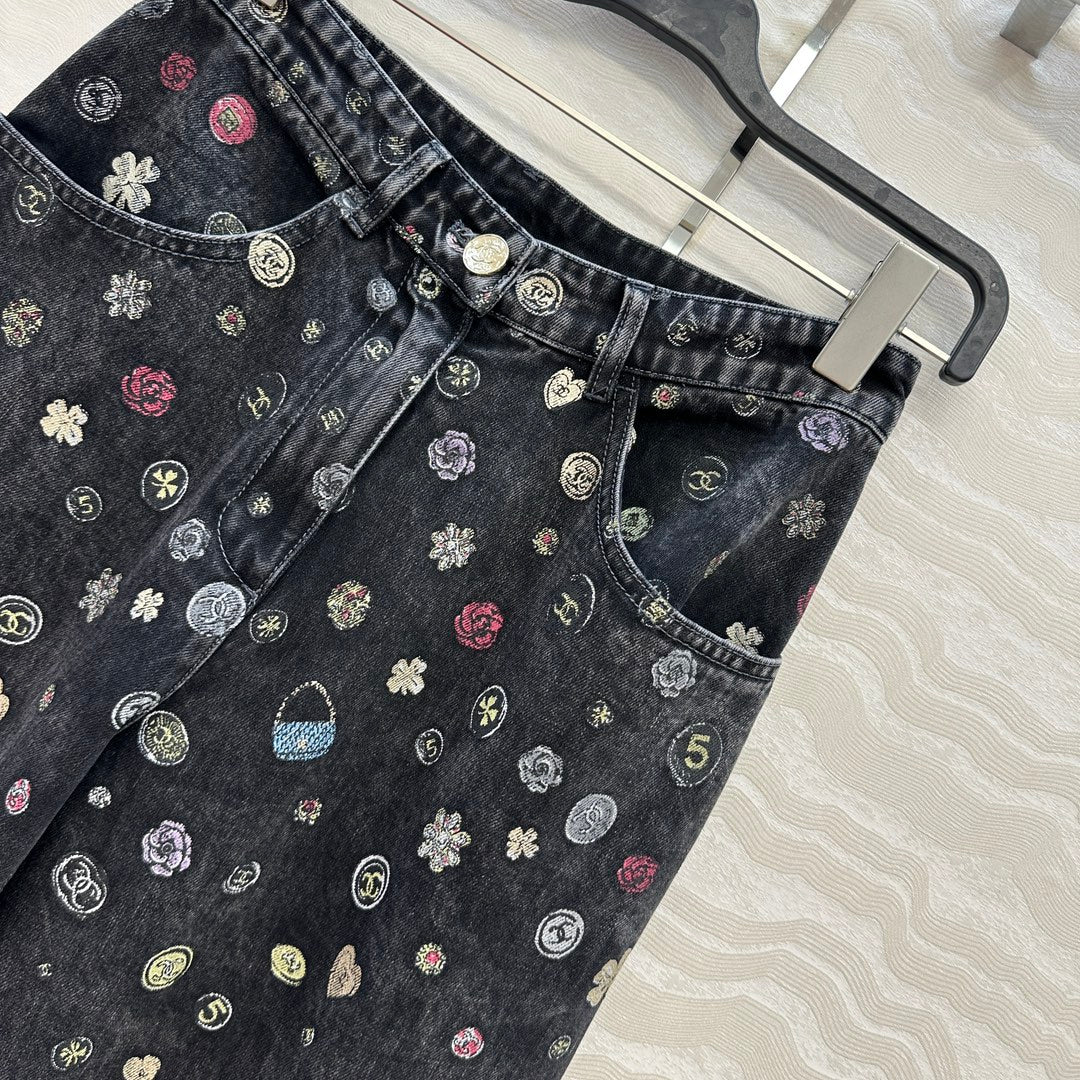 Guc 25fw printed jeans