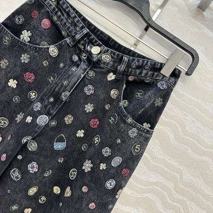 Guc 25fw printed jeans