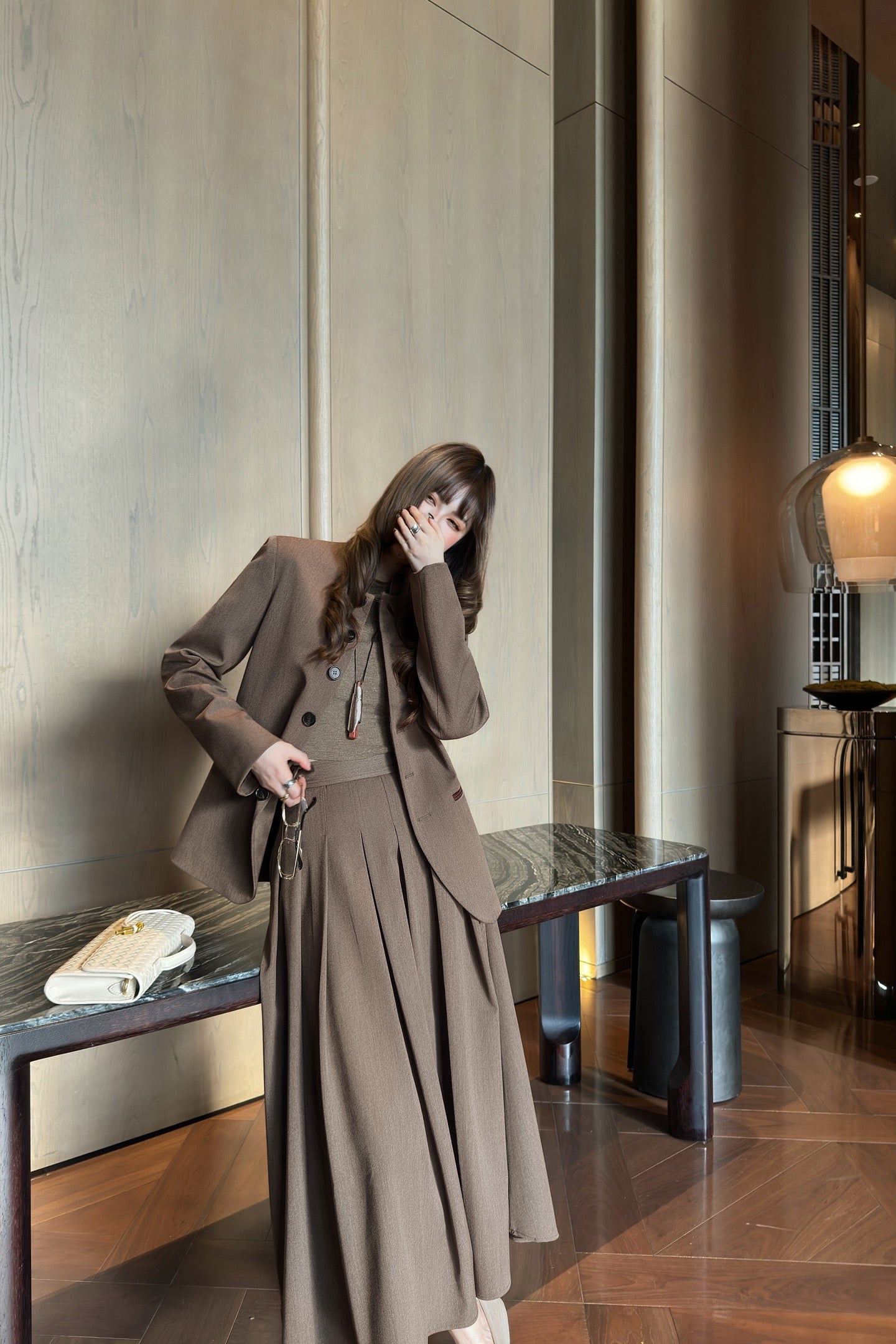 Loro 25fw pleated skirts