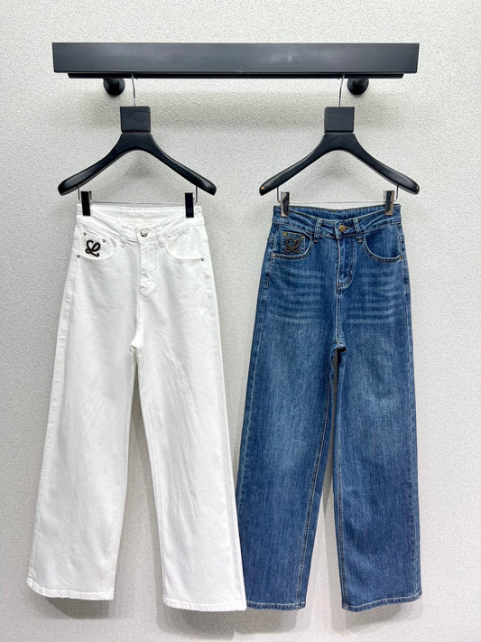 Loe 25fw embroidered jeans