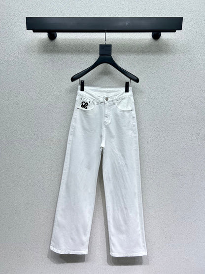 Loe 25fw embroidered jeans