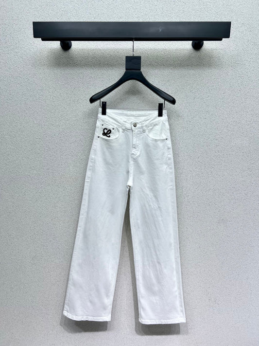 Loe 25fw embroidered jeans