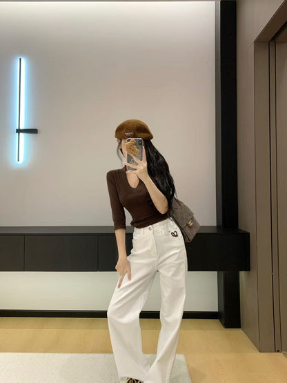 Loe 25fw embroidered jeans