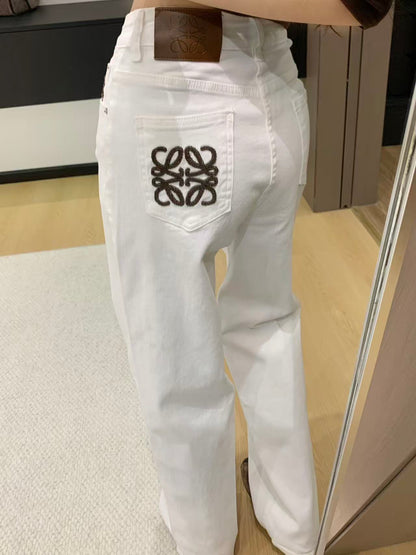 Loe 25fw embroidered jeans