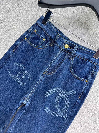 Guc 25fw embroidered jeans
