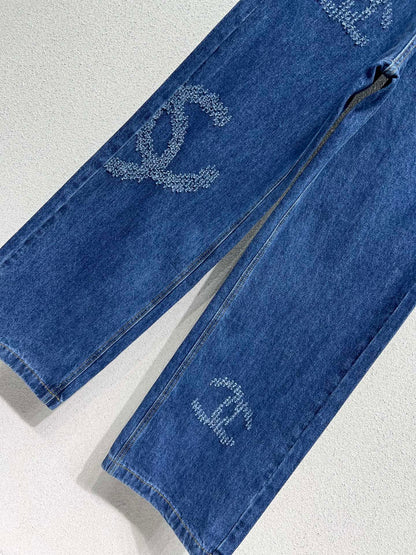 Guc 25fw embroidered jeans