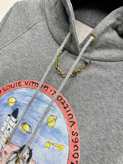Louis 25fw printed hoodie