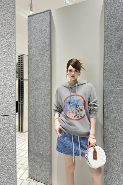 Louis 25fw printed hoodie