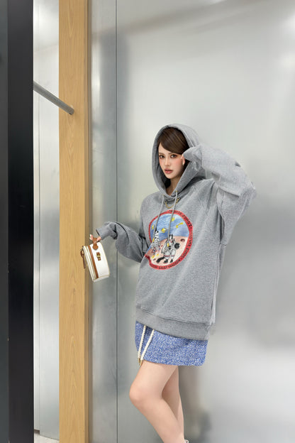Louis 25fw printed hoodie