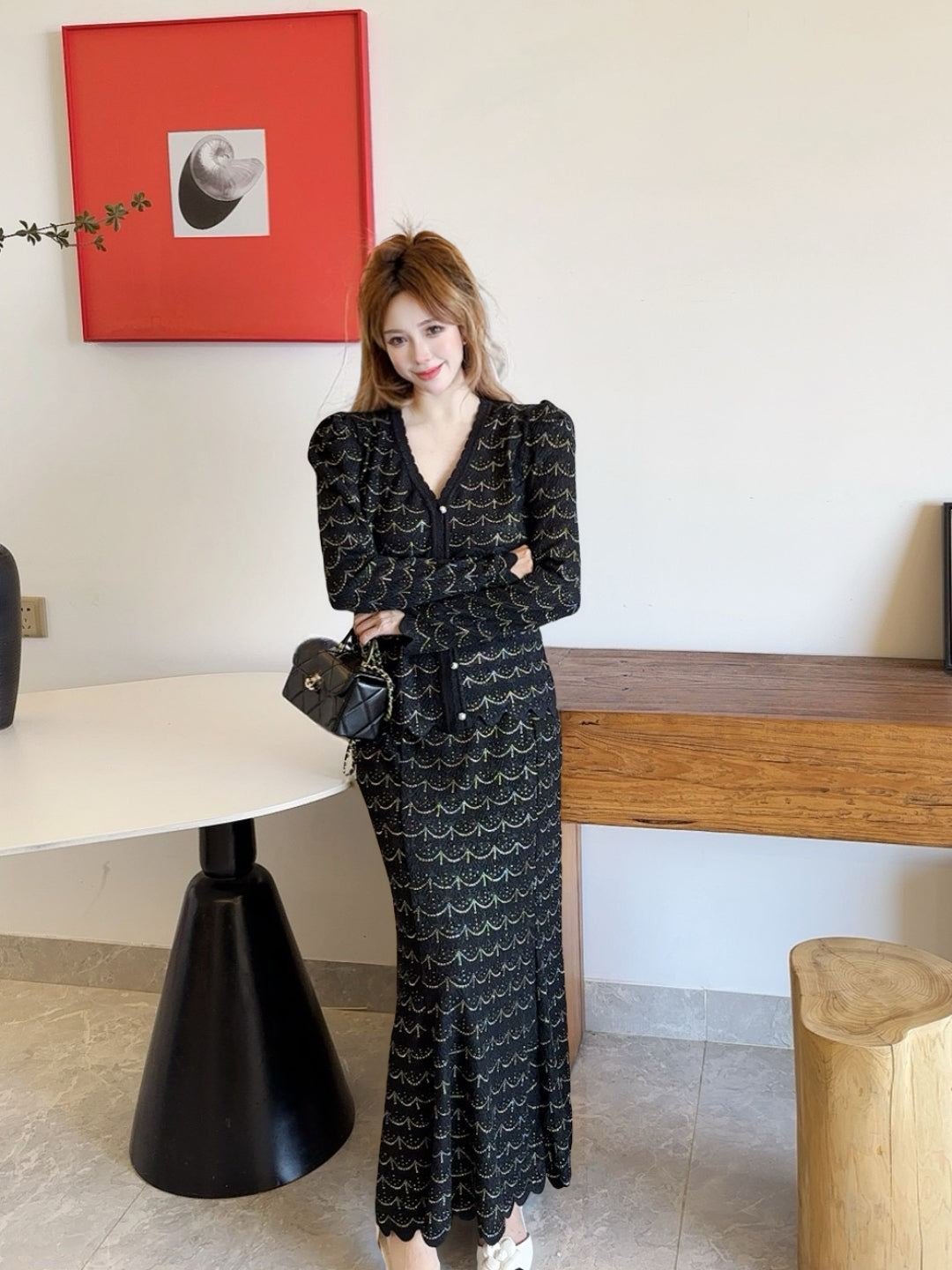 Chan 25fw knitted suit