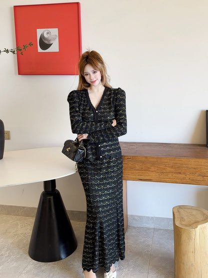 Chan 25fw knitted suit