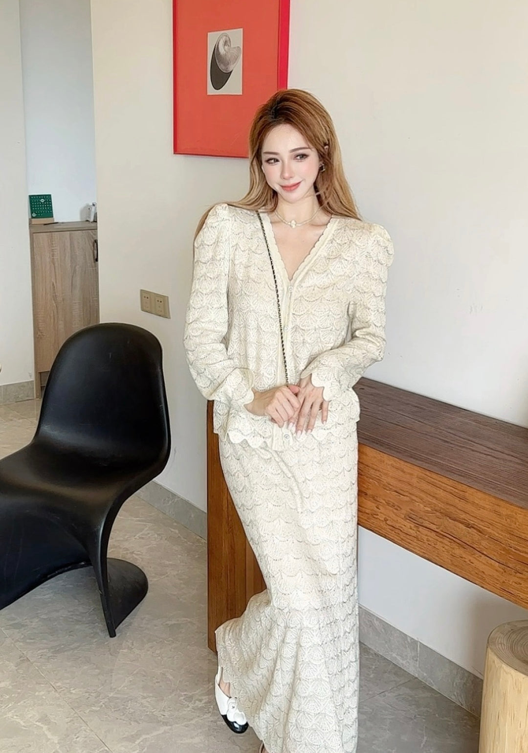 Chan 25fw knitted suit