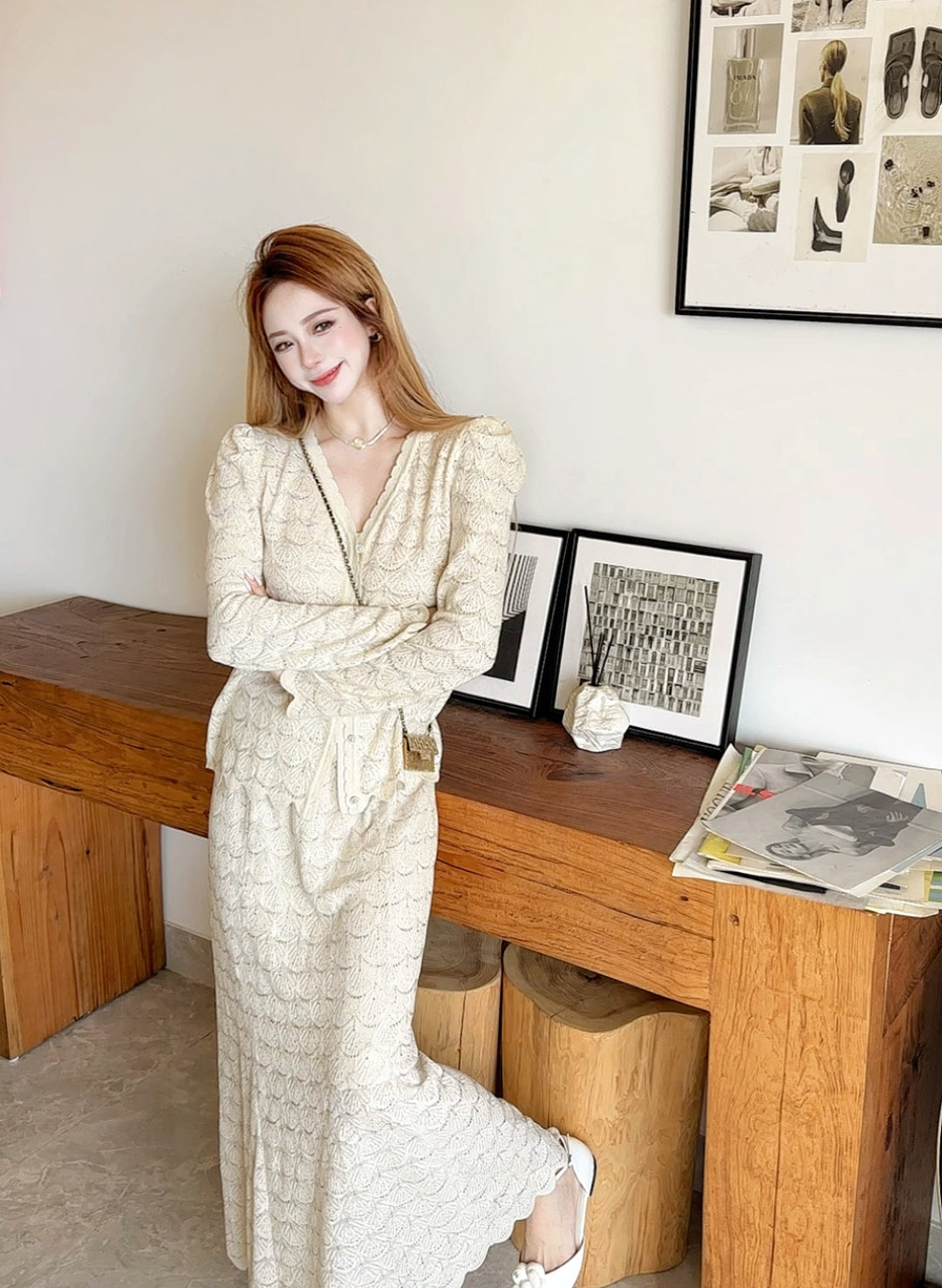 Chan 25fw knitted suit