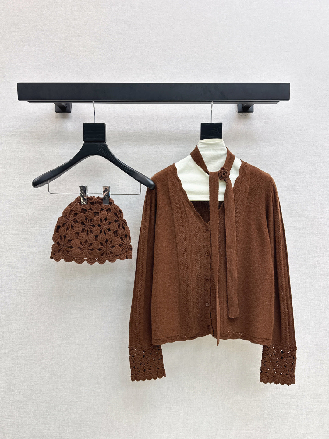 Chan 25fw cardigan hat set