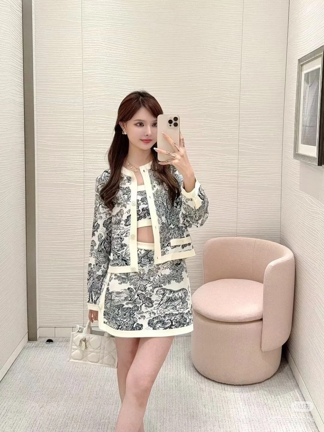 CD 25fw printed cardigan