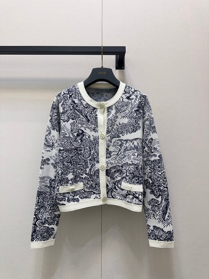 CD 25fw printed cardigan