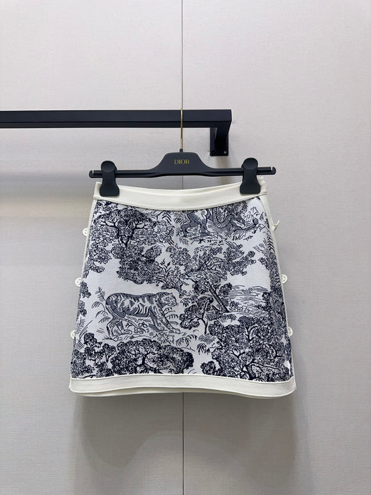 CD 25fw printed skirt