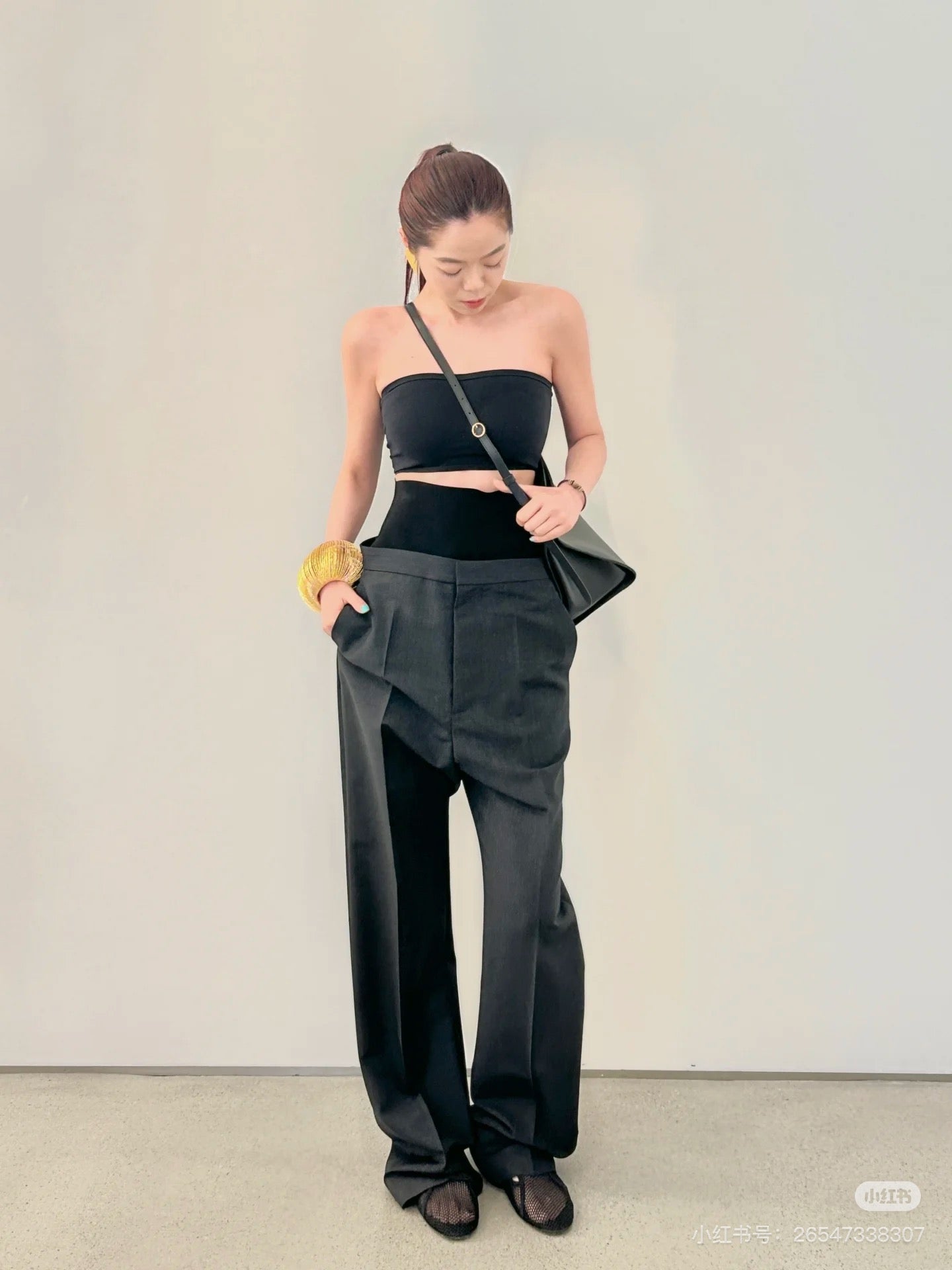 Alai 25fw splicing pants