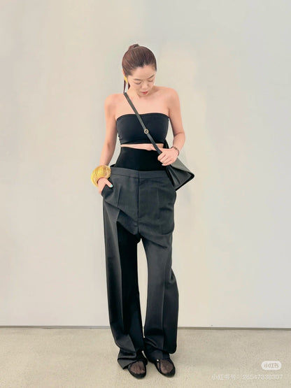 Alai 25fw splicing pants