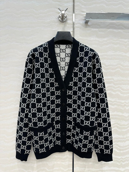Guc 25fw jacquard cardigan