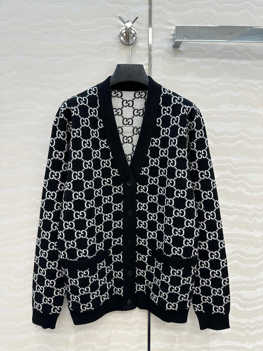 Guc 25fw jacquard cardigan