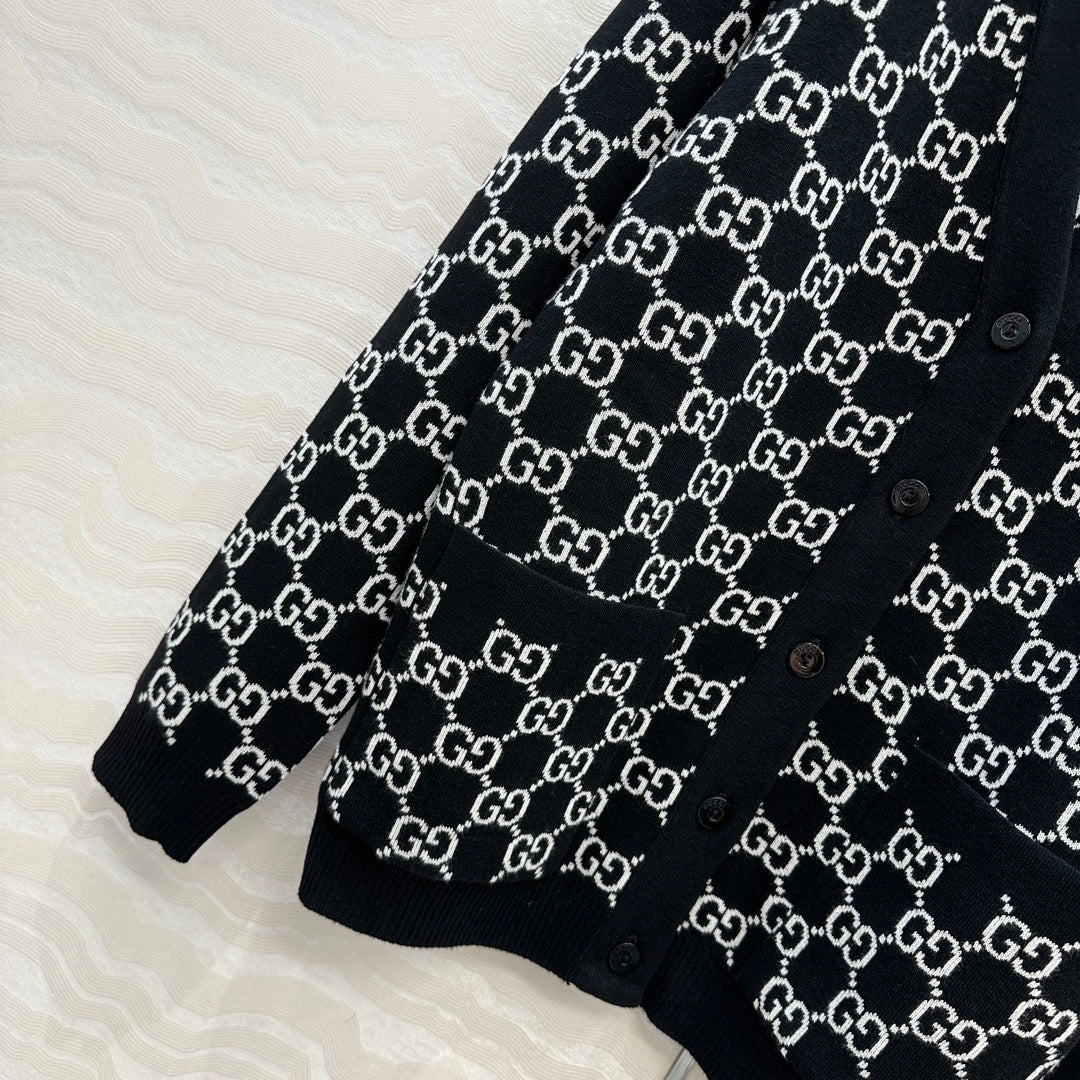 Guc 25fw jacquard cardigan