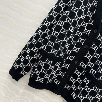 Guc 25fw jacquard cardigan