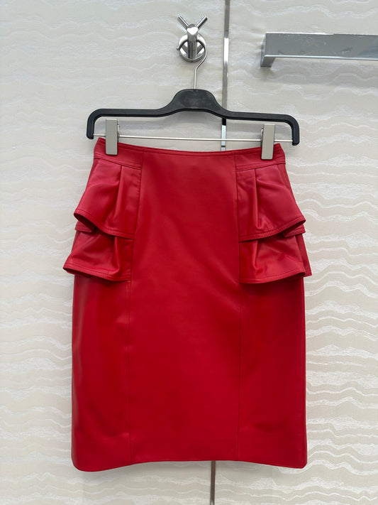 Louis 25fw leather skirt