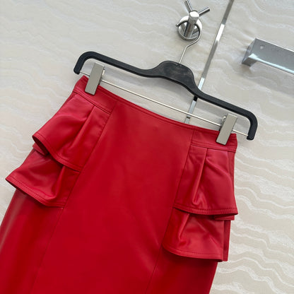 Louis 25fw leather skirt
