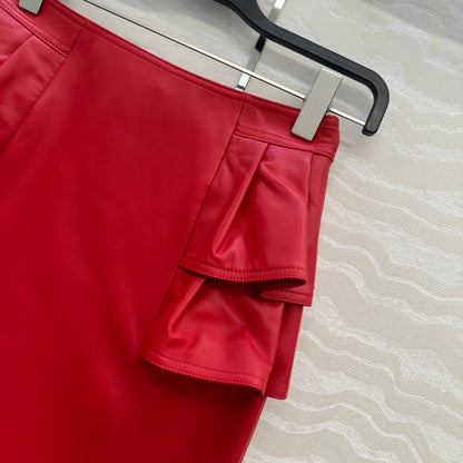Louis 25fw leather skirt