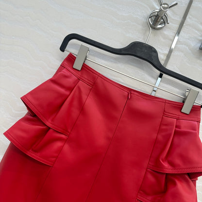 Louis 25fw leather skirt