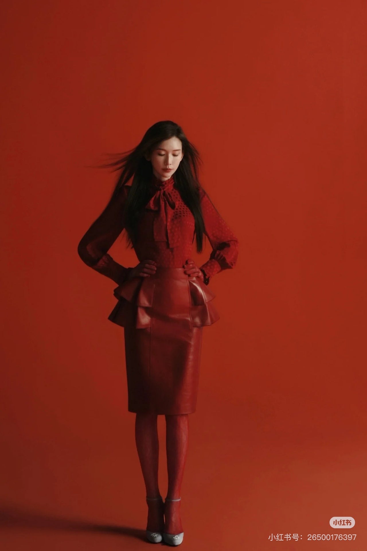 Louis 25fw leather skirt