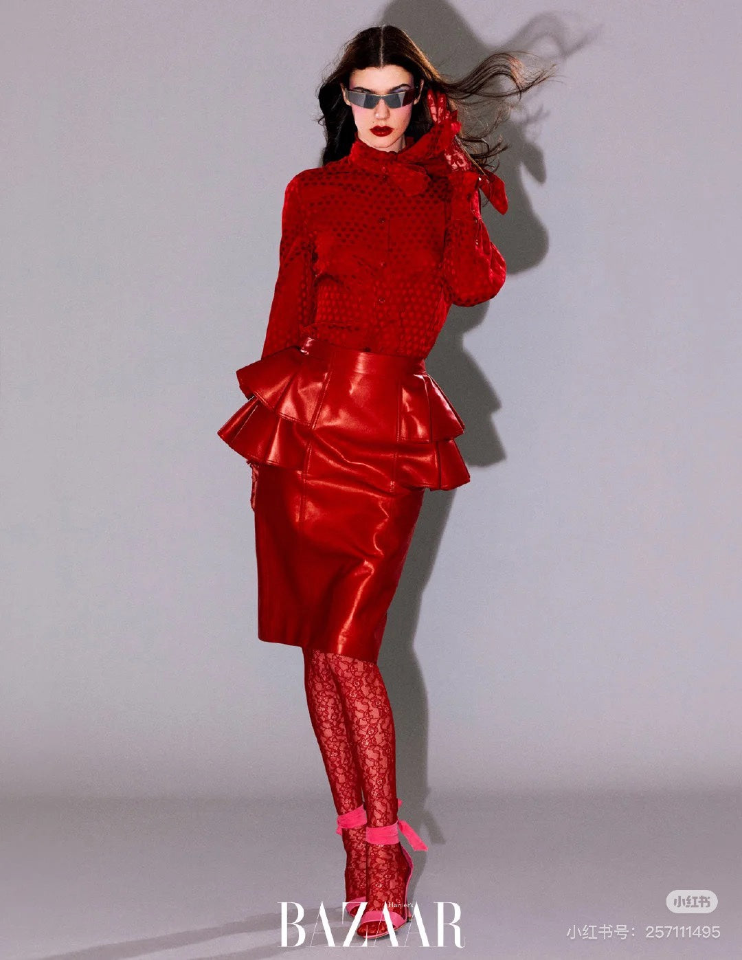 Louis 25fw leather skirt