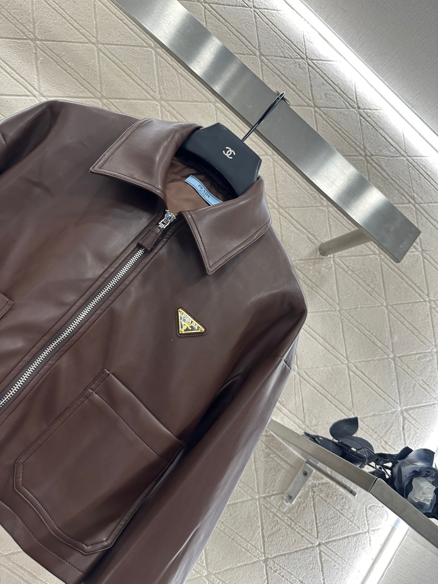 Pra 25fw leather jacket