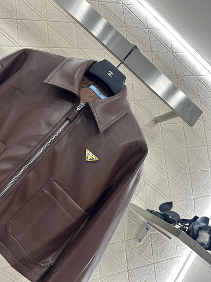 Pra 25fw leather jacket