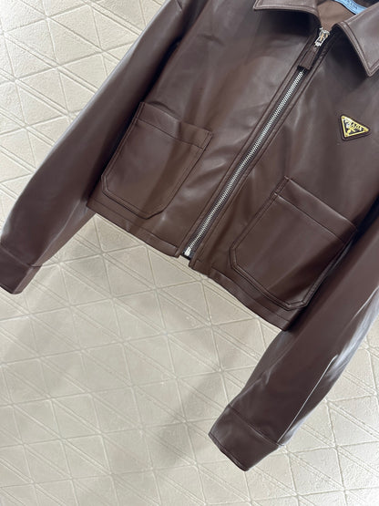 Pra 25fw leather jacket