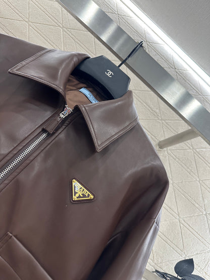 Pra 25fw leather jacket