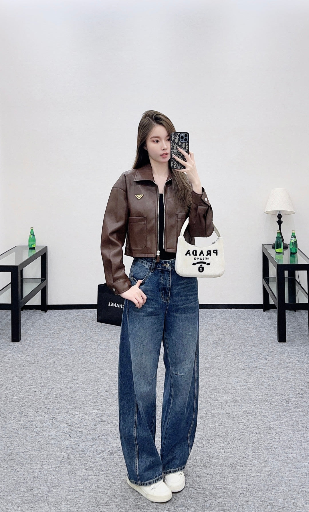 Pra 25fw leather jacket