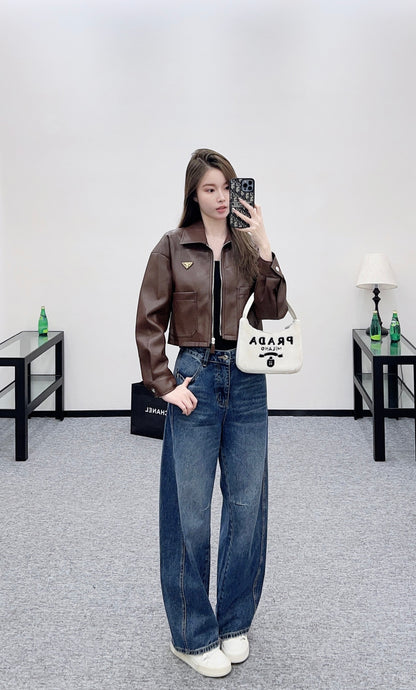 Pra 25fw leather jacket