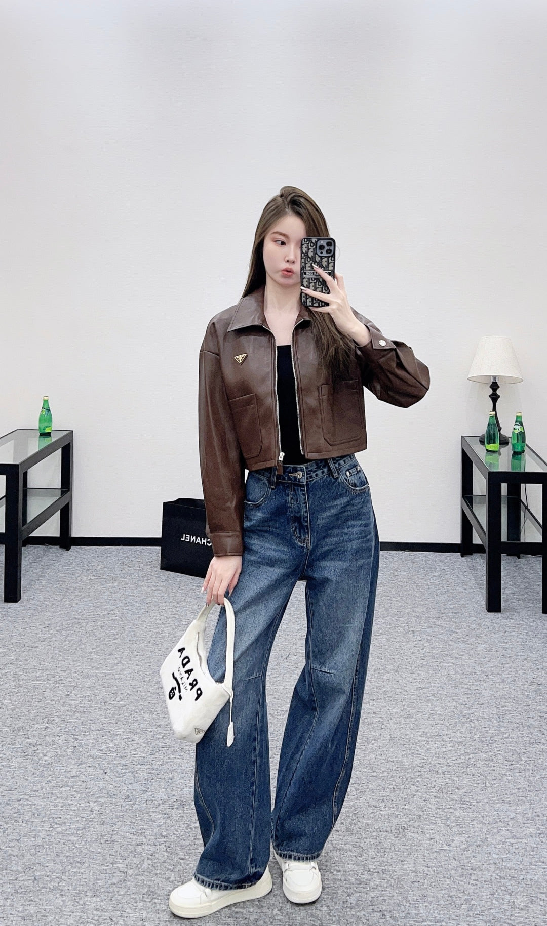 Pra 25fw leather jacket
