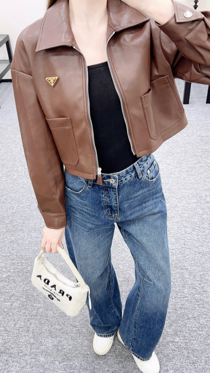 Pra 25fw leather jacket