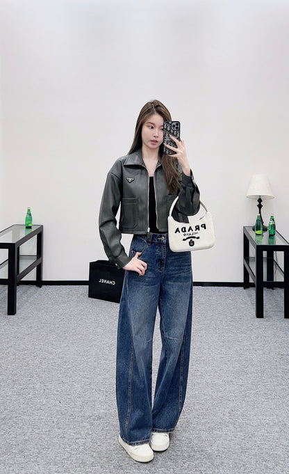 Pra 25fw leather jacket