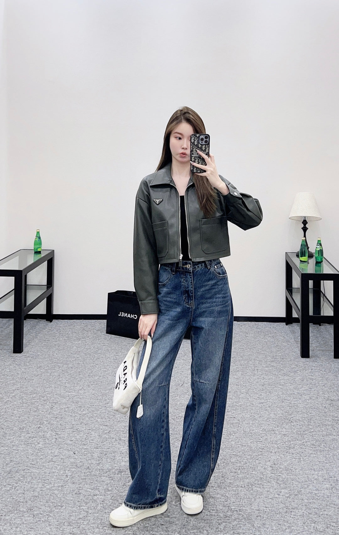 Pra 25fw leather jacket