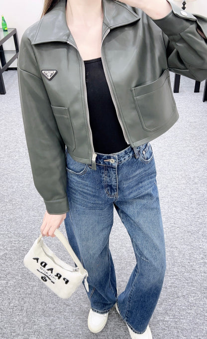 Pra 25fw leather jacket