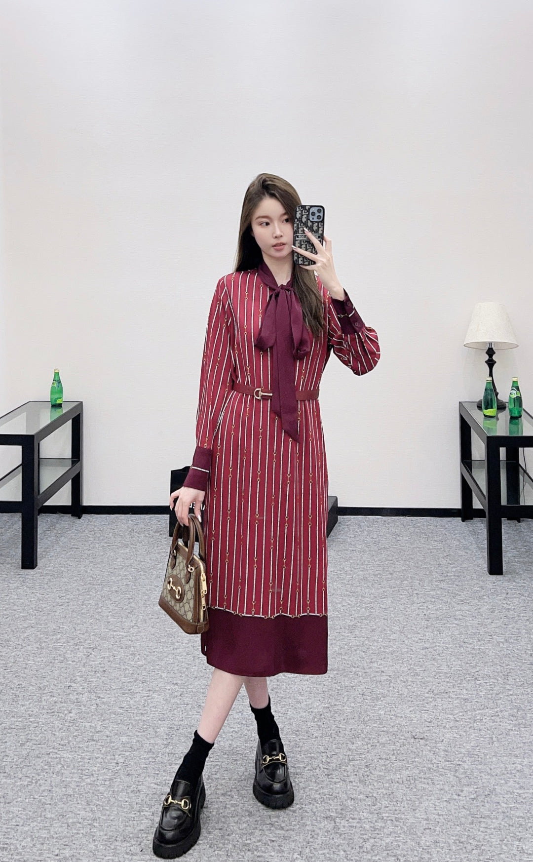 Guc 25fw printed dress