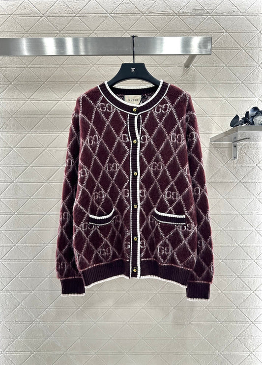 Guc 25fw jacquard cardigan